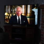 A child watching a broadcast of King Charles III first address to the nation as the new King following the death of Queen Elizabeth II on Thursday. Picture date: Friday September 9, 2022.