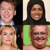 Joe Lycett, Nadiya Hussain, Amelia Dilmoldenberg and Jayde Adams are among the favourites to host Bake Off 2023. Pics: Getty Images.