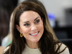 The Princess of Wales reacts as she meets with students and staff on the Childhood Studies course, during a visit to the University of Leeds. 