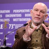 John Malkovich speaks during the "Seneca" press conference during the 73rd Berlinale International Film Festival Berlin