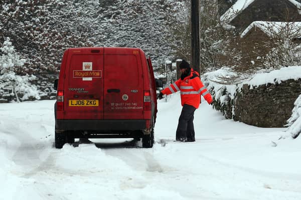 Royal Mail has issued a warning as the severe weather conditions have caused delays in some areas 