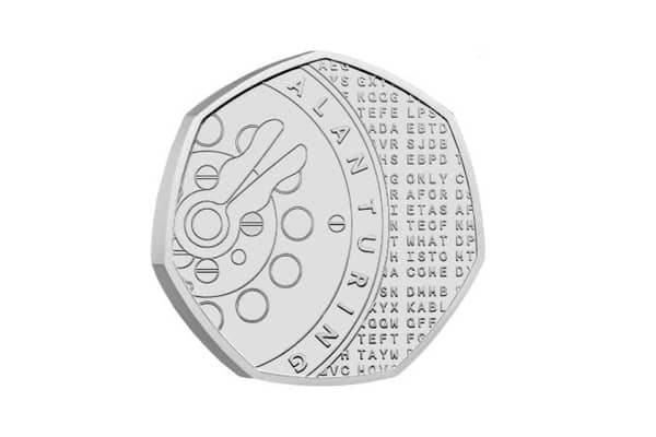 The new 50p coin commemorates Alan Turing’s codebreaking during the Second World War (Photo: Royal Mint)
