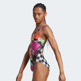 Adidas model sports women's swimwear