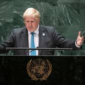 Boris Johnson addressed the 76th Session of the U.N. General Assembly and spoke about the threat of climate change (Getty Images)