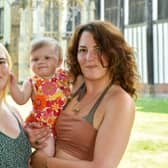 Ruth Clayton with her daughter Rose and baby granddaughter Cora.  