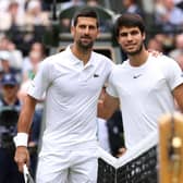 Novak Djokovic (left) and Carlos Alcaraz (right)