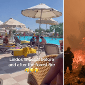 Shocking video shows luxury hotel before and after devastating Greek wildfires