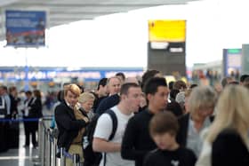 Passengers flying out of London Heathrow airport are more likely to have their flights cancelled than in any other UK airport. (Photo by Daniel LEAL / AFP) 