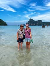 Kate Gearing, 69, was invited to join her daughter, Nessie Gearing and her partner Becca Wolfenden, both 27, on a once-in-a-lifetime trip to Thailand after being given the all-clear from breast cancer 