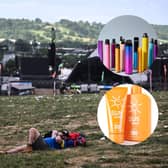Do bring sunscreen and weather-appropriate clothing but forget about bringing your disposable vapes. What is fine to bring to Glastonbury Festival 2024 and what should you leave at home? (Credit: Getty Images/Canva)