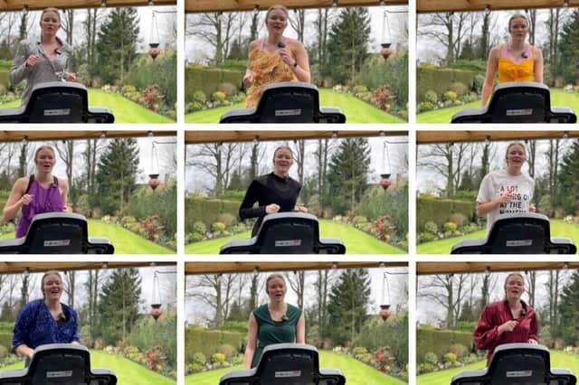 Rebecca Richmond-Smith singing the entire 46-song setlist while running on a treadmill.
