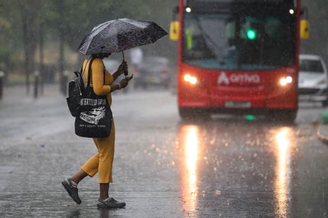 Torrential rainfall.