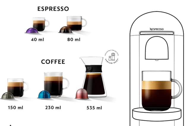 Use the Nespresso machine to make espressos or longer drinks