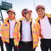 Energy Security Ed Miliband, Prime Minister Sir Keir Starmer and Scottish Labour leader Anas Sarwar at the Port of Greenock while on the General Election campaign trail in May