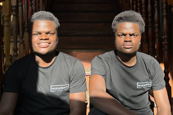 Twins John and James Makanjuola who own their own cleaning company Makagroup Services.