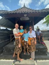 Emma Niblett with husband Dan and their two sons Noah, 8, and Isaac, 5.