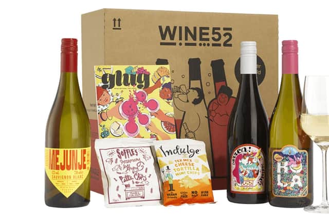 Wine52's free case includes snacks and a magazine