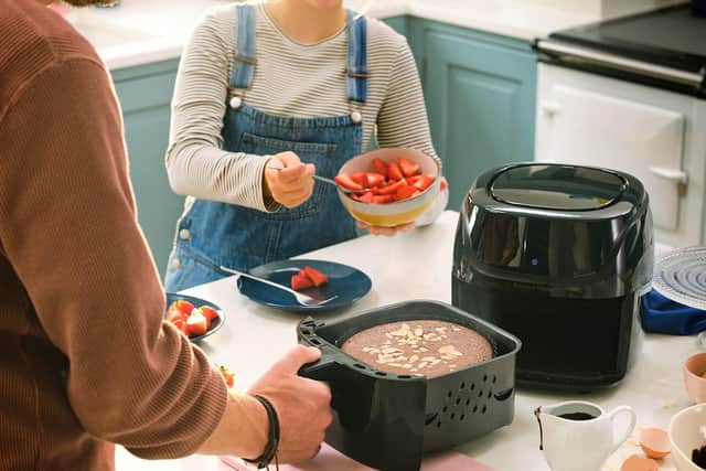 Compact air fryers can still fit in large portions - or even cakes