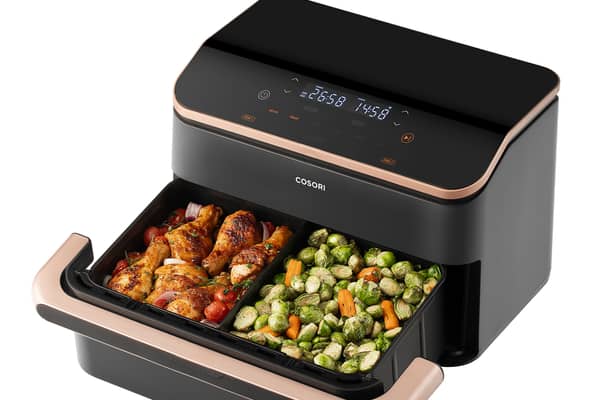 The Cosori TwinFry Dual Blaze 10l air fryer can fit huge portions of food in its drawer