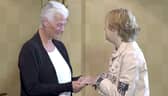 The moment Deborah Gosling, from Sheffield, met Corinne Hutton - the transplant patient who received her twin sister’s hands.