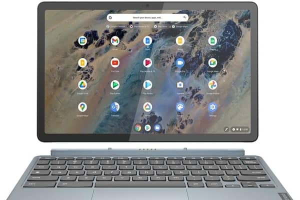 The screen detaches from the keyboard, becoming a tablet