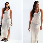 New Look Cream Palm Crochet Cover Up Maxi Dress