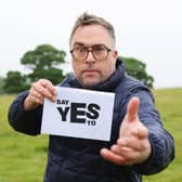 Danny Wallace braves the summer weather to accept Halford's challenge to say yes