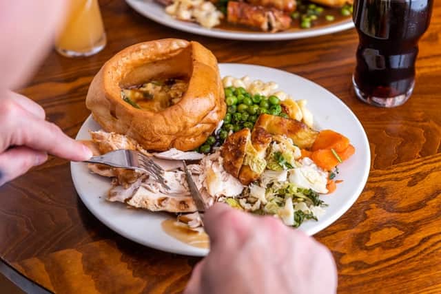 A full roast dinner and pudding for just over £8 each? What a bargain
