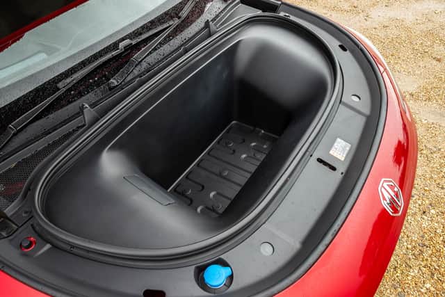 The front boot is superb at 124 litres