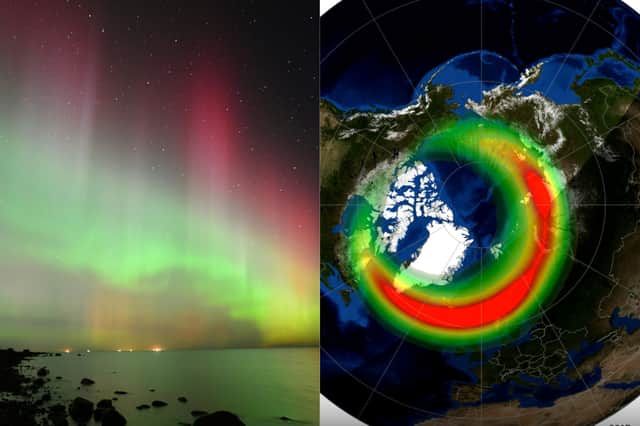 The northern lights could be visible in Scotland and northern England on Saturday night (18 April), and to a lesser extent on Sunday night (19 April).