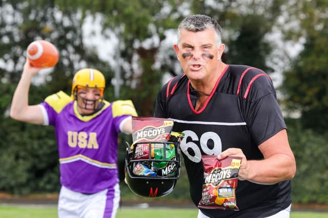 CRUNCH TIME: Ricky Watts (right) of KP Snacks (NI) and Neil Larmour of Green Field Marketing are offering Northern Ireland snack lovers the chance to win an all-expenses-paid trip to next year’s Super Bowl LXI, along with a crisp £5,000 cash to spend.
