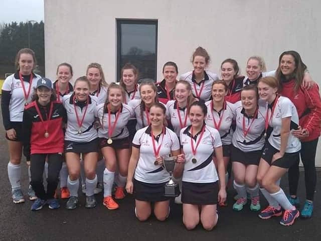 Priorians celebrate their Senior Cup win over Armagh.