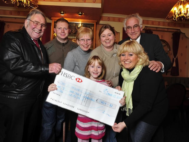 Scarborough Anglers Club presents a cheque to Scarborough Hospital’s chemotherapy unit, raised each year in memory of past president Michael Hillaby.