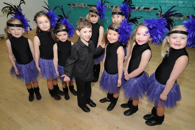 Tiny dancers: Children from Scarborough Dance Centre get ready to perform in the show's finale, the Rhythm of the Night.