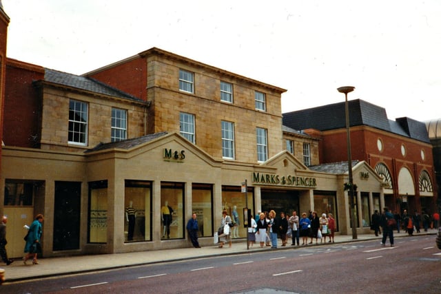 The frontage may look the same, but Primark now sits where Marks and Spencer once did. This is the redevelopment of the Cartwright Mansion, on Fishergate, Preston in July 1990. Only the facade of the original building remains having been incorporated into the new store front of Marks & Spencer. This property was originally the home of William Cartwright, resident engineer of the Lancaster Canal. He built the house in 1802. Image provided by Paul Swarbrick and Gillian Lawson of the Preston Historical Society