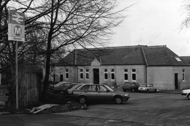 Menston's refurbished railway station in January 1989.