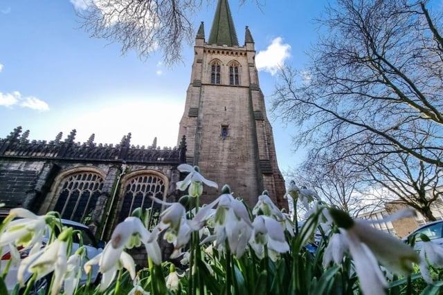 Sue Billcliffe shared her photo of pretty snowdrops near Wakefield Cathedral.