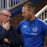 Simon Rusk (right) with Steve Evans.
