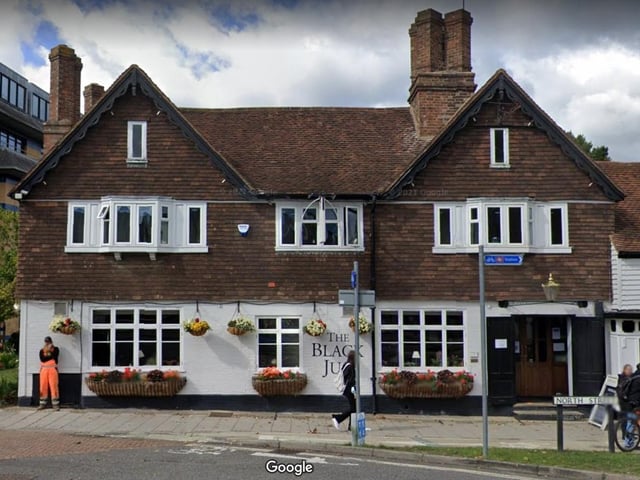 The Black Jug.31 North Street, Horsham RH12 1RJ.A 4 star rating on Trip Advisor with one reviewer calling it "Horsham's Finest".Photo from Google Maps street view.