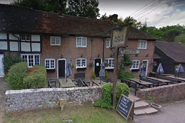 Black Horse Inn.
Nuthurst Street, Nuthurst, Horsham RH13 6LH.
A 4.5 star rating on Trip Advisor with one reviewer calling it an "unchanged piece of Sussex".
Photo from Google Maps street view.