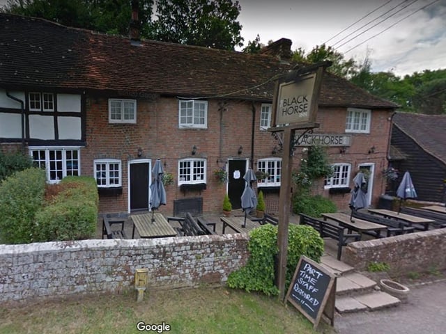 Black Horse Inn.
Nuthurst Street, Nuthurst, Horsham RH13 6LH.
A 4.5 star rating on Trip Advisor with one reviewer calling it an "unchanged piece of Sussex".
Photo from Google Maps street view.