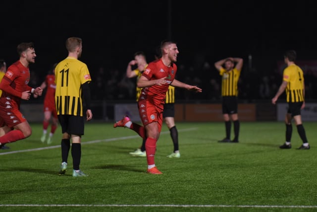 Action and goal celebrations from Worthing's 3-1 Isthmian premier win over Folkestone at Woodside Road / Picture: Marcus Hoare