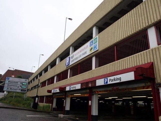 The entrance to the Mayorhold car park