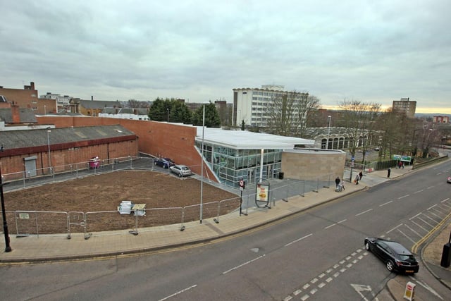 The view from the Mayorhold car park in 2014 of the new bus station