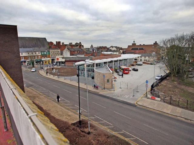 The view from the Mayorhold car park in 2014 of the new bus station