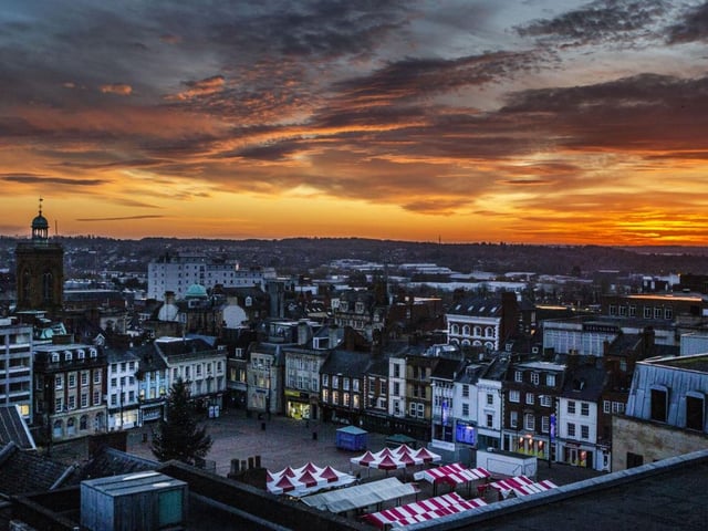 The view from the Grosvenor Centre car park in 2020