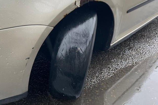 Peterborough stopped this driver in the city and said: "Driver of this vehicle in Peterborough was not as smooth as the tyres! Reported for two bald tyres and a prosecution to follow #SaferCambs."