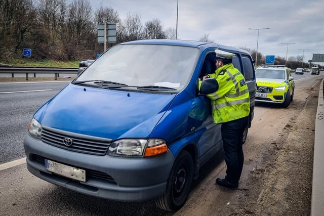 Police stopped this van on the A1M on Wednesday and officers said: "This Hiace holds no insurance, no MOT and VED has not been paid for some time. Vehicle seized section 165a RTA and the driver reported for offences."