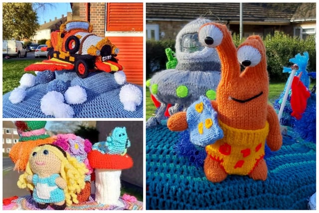 You can spot Chitty Chitty Bang Bang, Alice in Wonderland and some Aliens on the Yarn Bomb Trail.