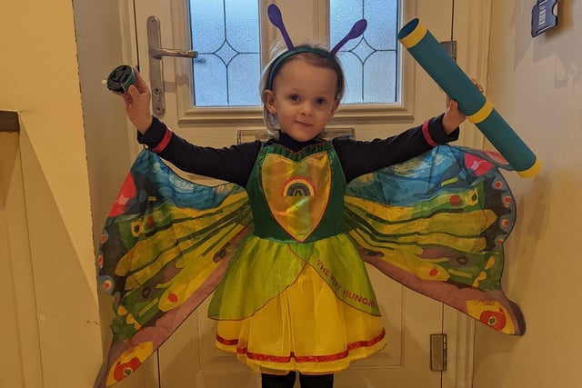 Becky Lucy sent in this picture of a costume from The Very Hungry Caterpillar
